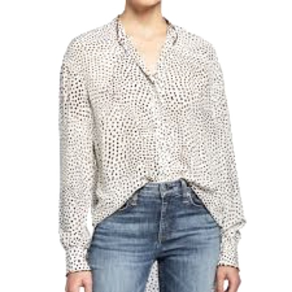 J. Crew Women's Shirt Button Up Animal Cheetah Print Long Sleeve Preppy dot S